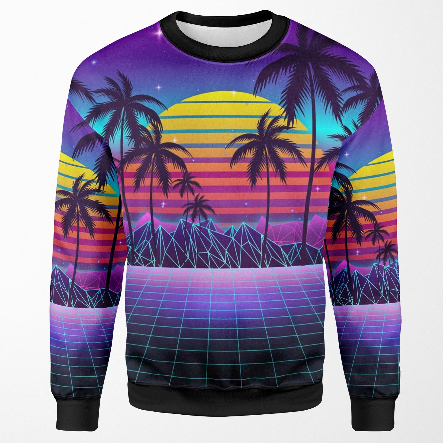 Radiant Sunset Synthwave All-over-print Unisex Sweatshirt