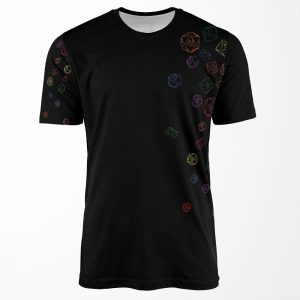 Rainbow Cascading Dice All-over-print T-shirt