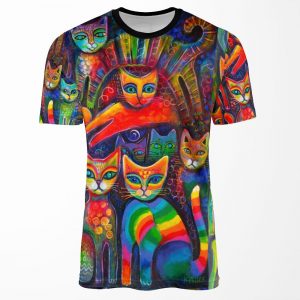 Rainbow Cats Acrylics All-over-print T-shirt