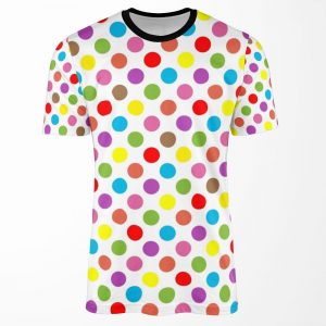 Rainbow Colors Polka Dots Pattern All-over-print T-shirt