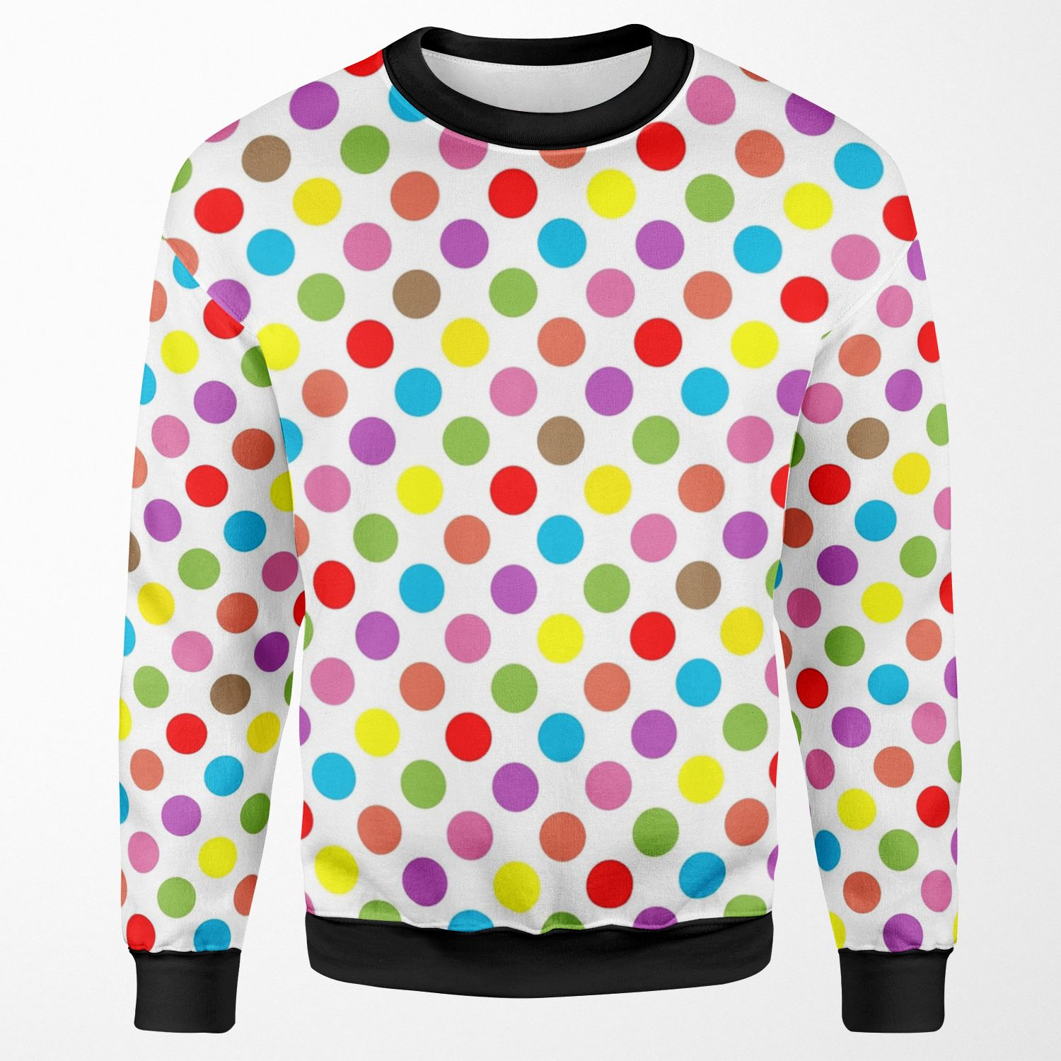 Rainbow Colors Polka Dots Pattern All-over-print Unisex Sweatshirt