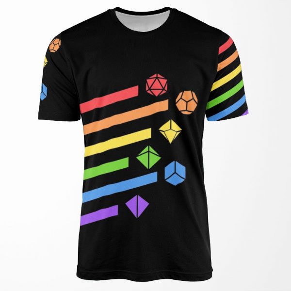 Rainbow Dice Set Tabletop Rpg Gaming All-over-print T-shirt