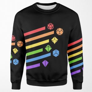 Rainbow Dice Set Tabletop Rpg Gaming All-over-print Unisex Sweatshirt