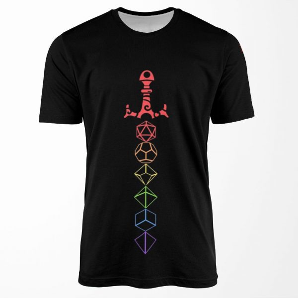 Rainbow Dice Sword Tabletop Rpg Gaming All-over-print T-shirt
