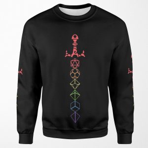 Rainbow Dice Sword Tabletop Rpg Gaming All-over-print Unisex Sweatshirt