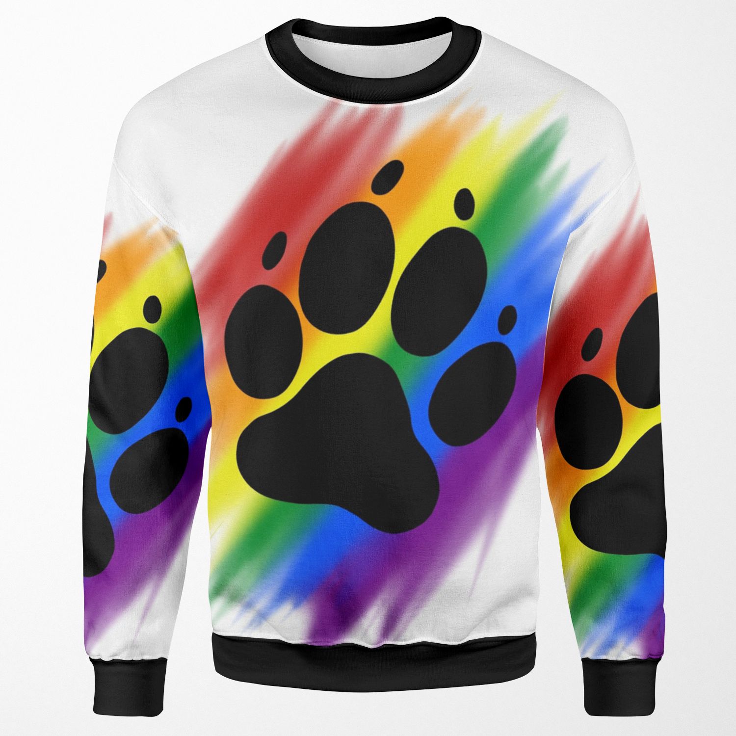 Rainbow Dog Paw Print All-over-print Unisex Sweatshirt