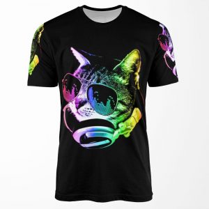 Rainbow Music Cat All-over-print T-shirt