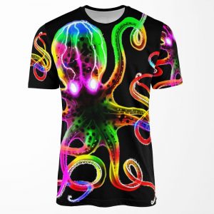 Rainbow Octopus Glow All-over-print T-shirt
