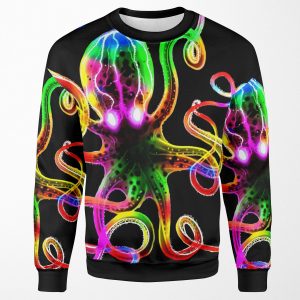 Rainbow Octopus Glow All-over-print Unisex Sweatshirt