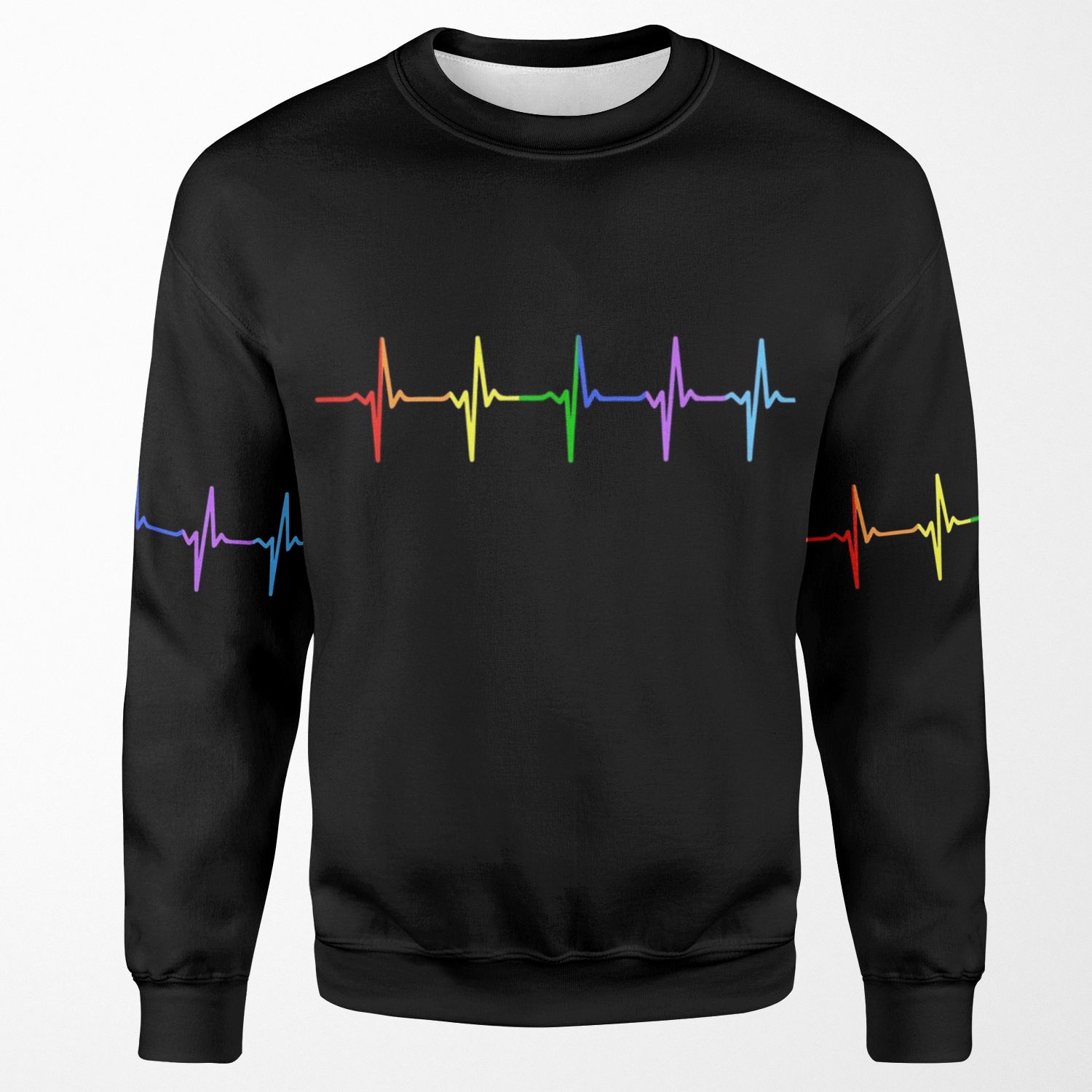 Rainbow Pulse Hearbeat Lgbt All-over-print Unisex Sweatshirt