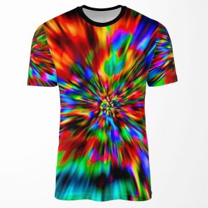 Rainbow Wormhole Tie Dye Pattern All-over-print T-shirt