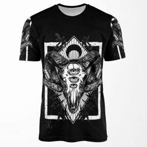 Ram Skull Monochrome All-over-print T-shirt