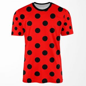 Red And Black Polka Dots Ladybug Pattern Halloween Outfit All-over-print T-shirt