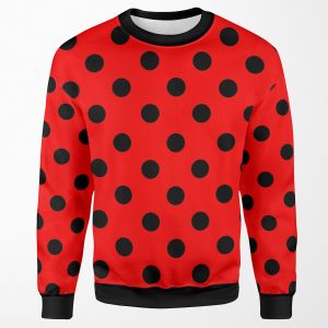 Red And Black Polka Dots Ladybug Pattern Halloween Outfit All-over-print Unisex Sweatshirt