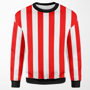 Red And White Vertical Stripes All-over-print Unisex Sweatshirt