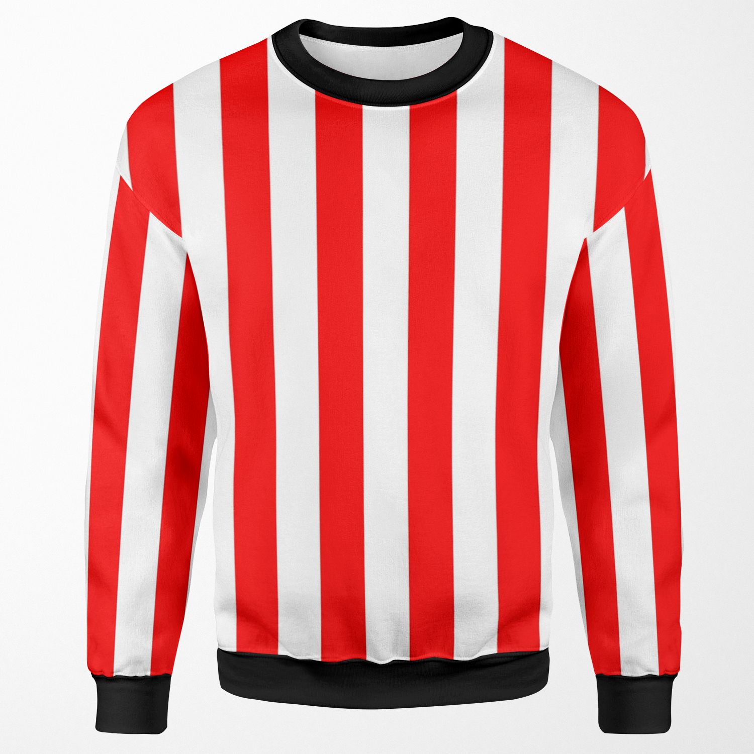 Red And White Vertical Stripes All-over-print Unisex Sweatshirt