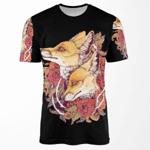 Red Fox Bloom All-over-print T-shirt
