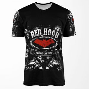 Red Hood Label Whiskey Style All-over-print T-shirt