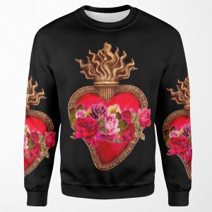 Red Immaculate Heart Sacred Heart All-over-print Unisex Sweatshirt