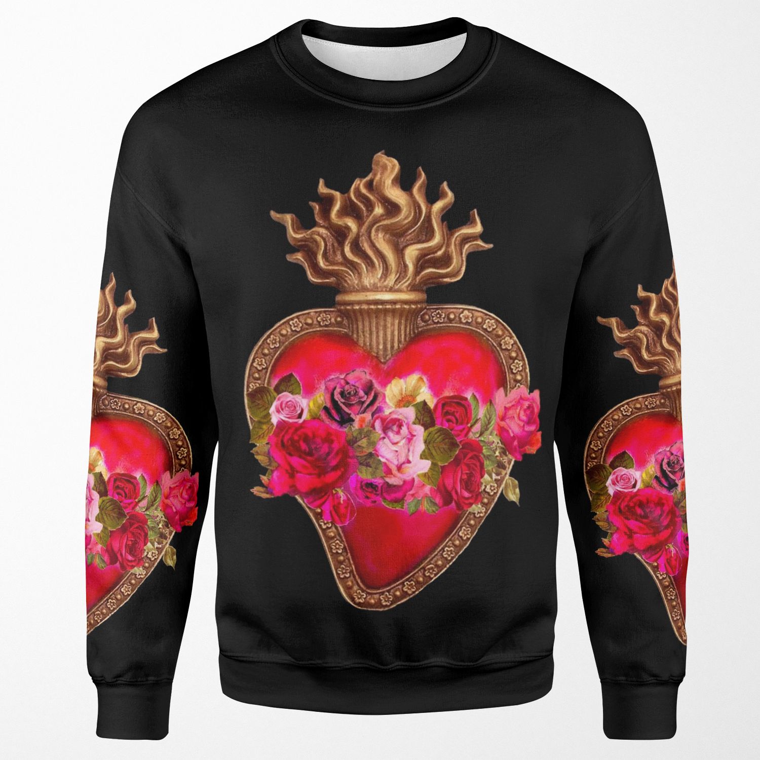 Red Immaculate Heart Sacred Heart All-over-print Unisex Sweatshirt