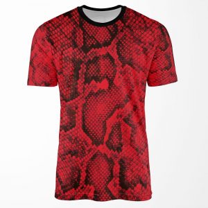 Red Snakeskin All-over-print T-shirt
