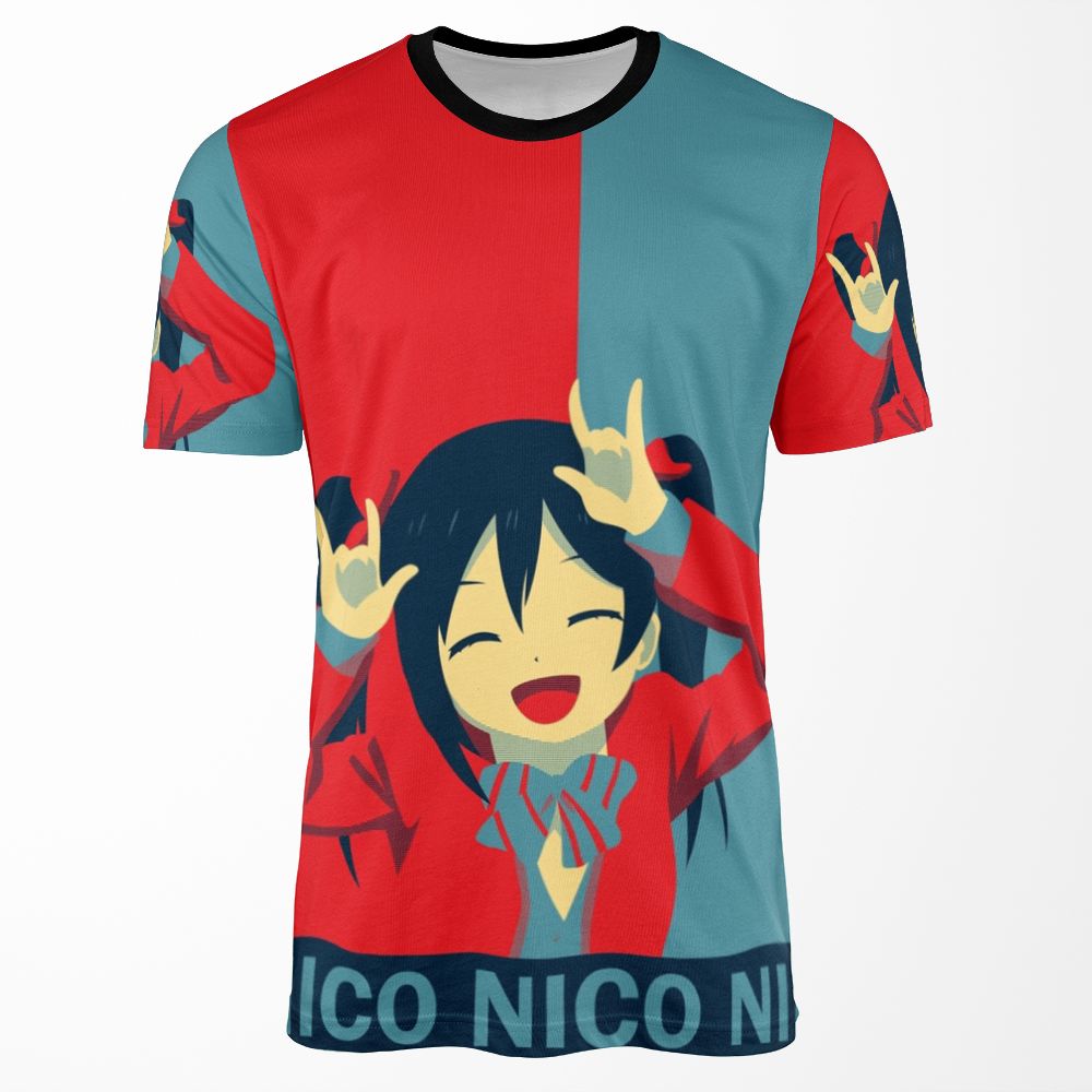 Red White And Nico All-over-print T-shirt
