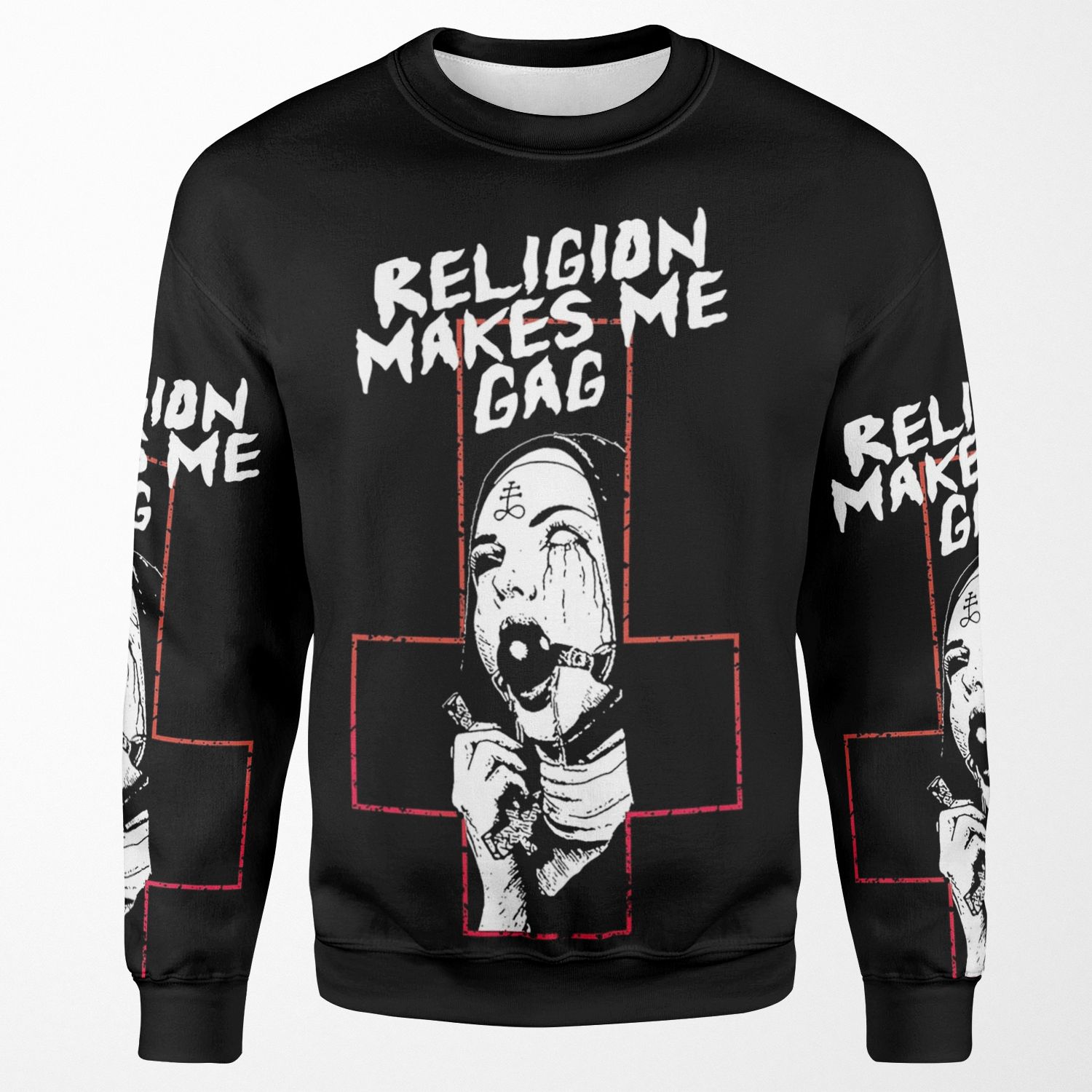Religion Makes Me Gag All-over-print Unisex Sweatshirt