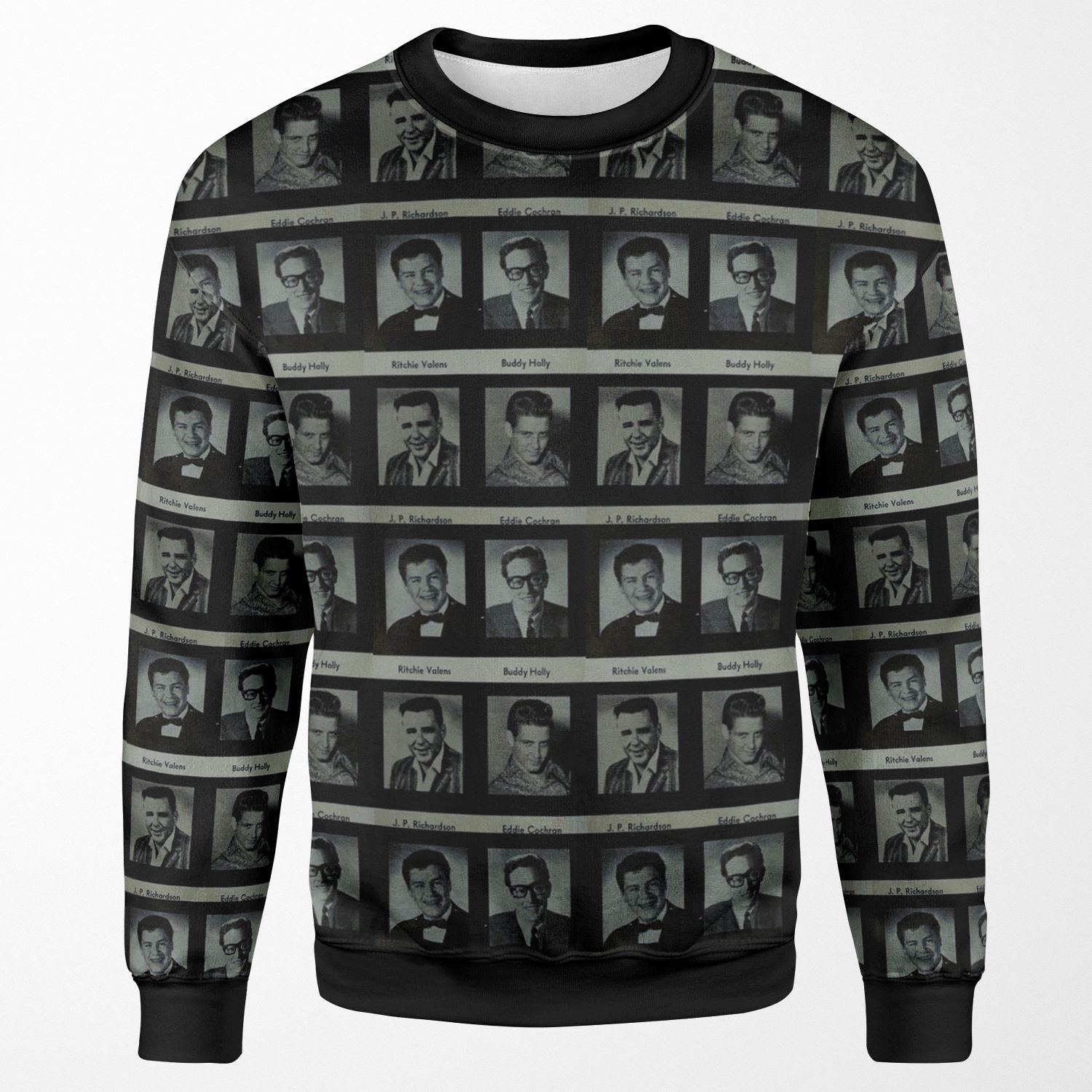 Remembering Buddy Holly Ritchie Valens Eddie Cochran The Big Bopper All-over-print Unisex Sweatshirt
