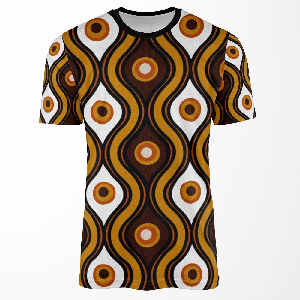Retro 1970 S Style Seventies Vintage Pattern All-over-print T-shirt