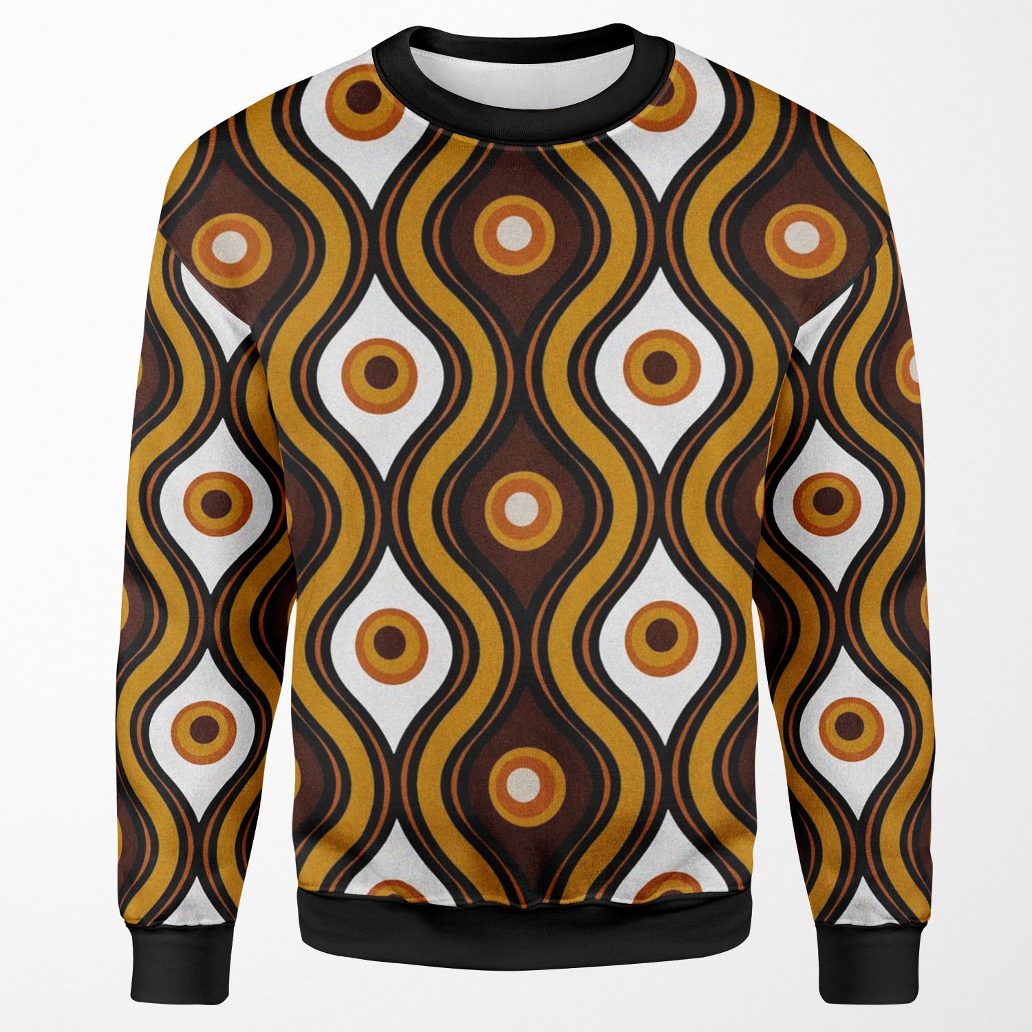 Retro 1970 S Style Seventies Vintage Pattern All-over-print Unisex Sweatshirt