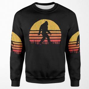Retro Bigfoot Silhouette Sun Vintage Believe All-over-print Unisex Sweatshirt