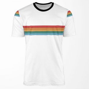 Retro Rainbow Stripes Thin All-over-print T-shirt