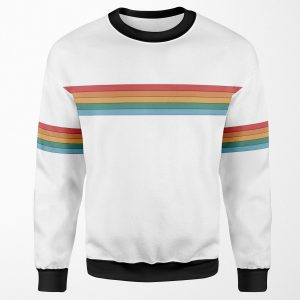 Retro Rainbow Stripes Thin All-over-print Unisex Sweatshirt