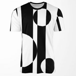 Retro Sixties Black And White Op Art All-over-print T-shirt