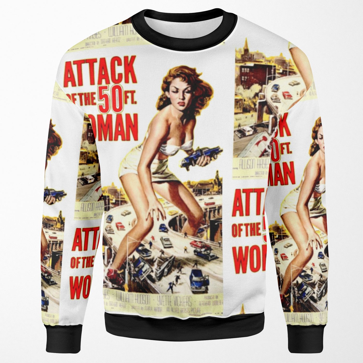 Retro Vintage Drive In Movie Attack Of The 50 Ft Woman All-over-print Unisex Sweatshirt