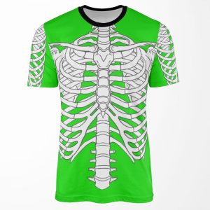 Rib Cage Greenscreen Funny Design For Homeoffice Videoconference All-over-print T-shirt