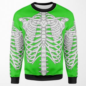 Rib Cage Greenscreen Funny Design For Homeoffice Videoconference All-over-print Unisex Sweatshirt