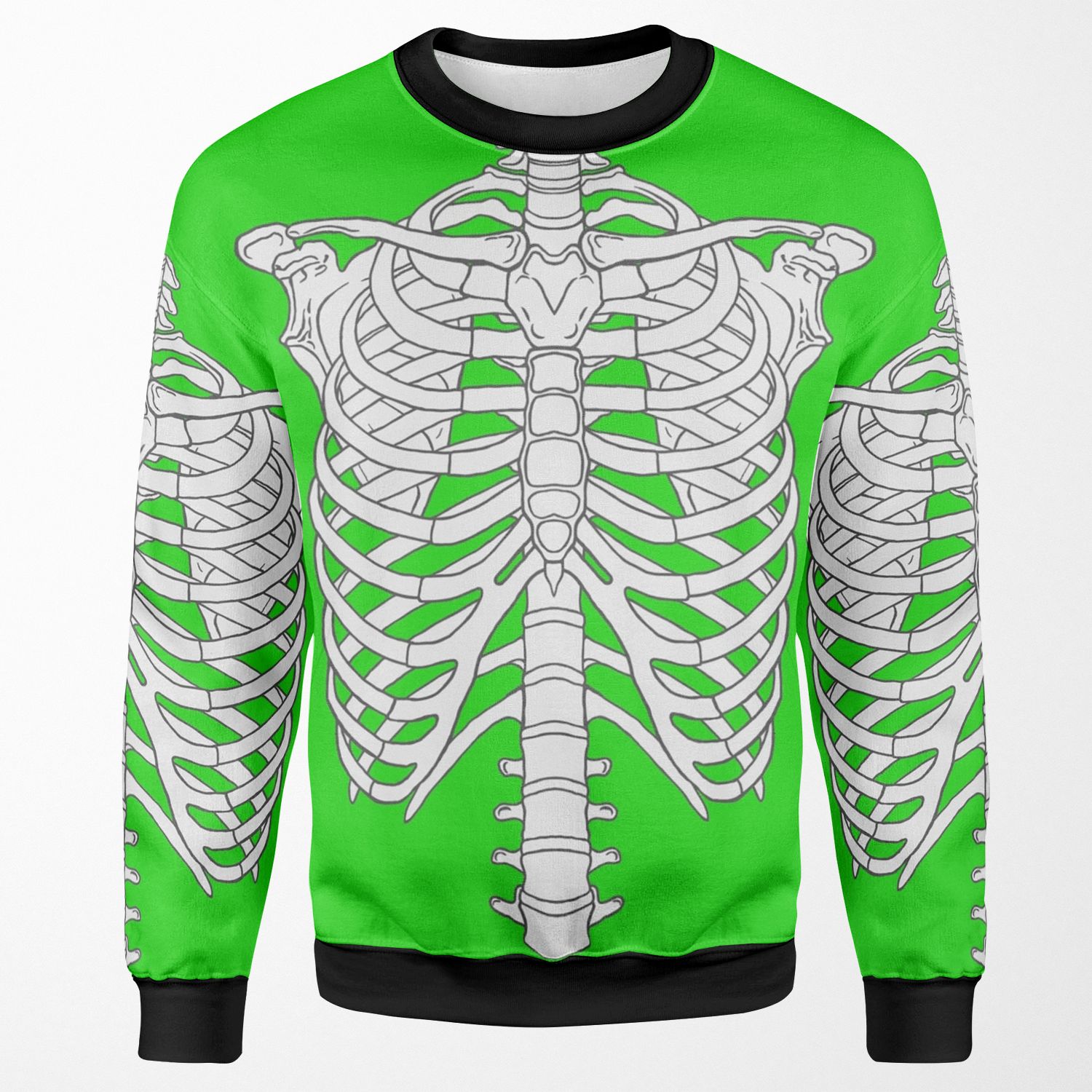 Rib Cage Greenscreen Funny Design For Homeoffice Videoconference All-over-print Unisex Sweatshirt