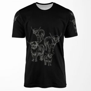 Right Out Of The Gate Highland Cattle Funny Gift All-over-print T-shirt