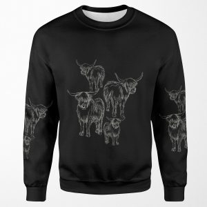 Right Out Of The Gate Highland Cattle Funny Gift All-over-print Unisex Sweatshirt