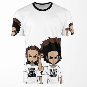 Riley And Huey Freeman Protesting All-over-print T-shirt