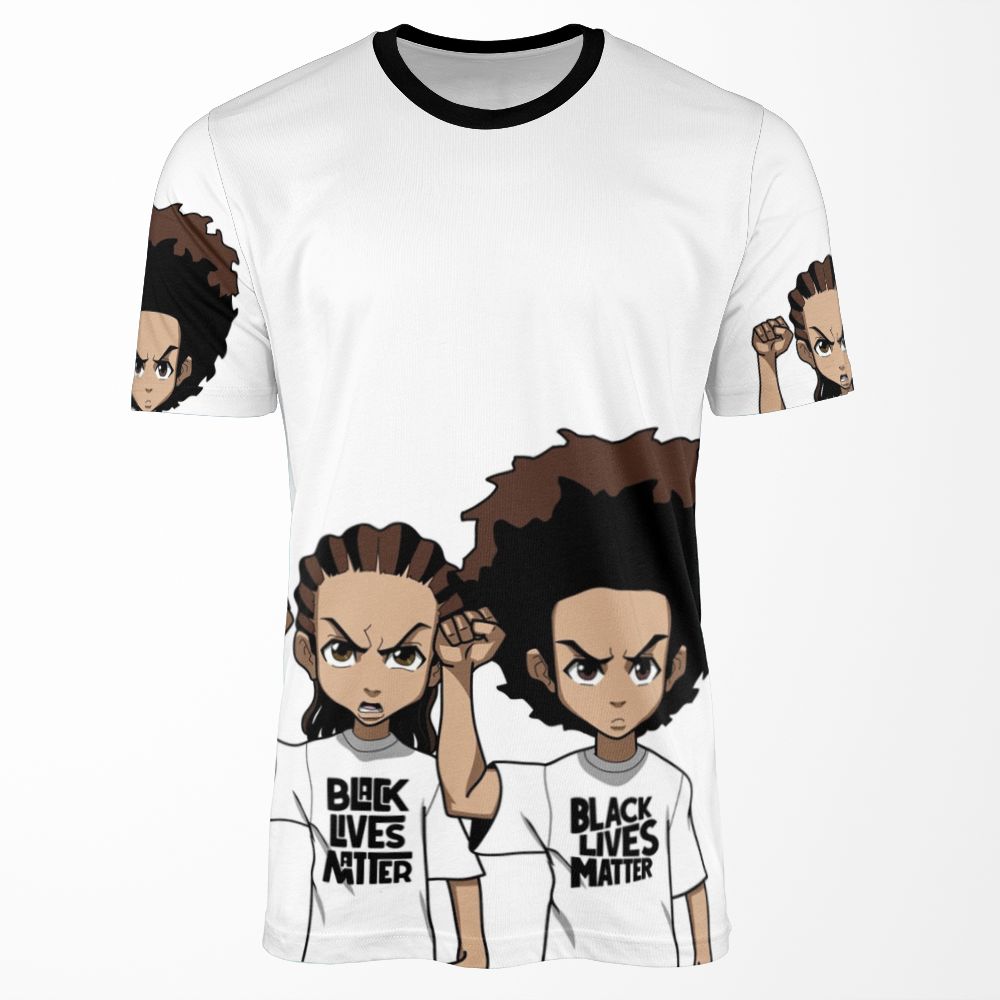 Riley And Huey Freeman Protesting All-over-print T-shirt