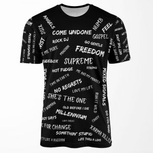 Robbie Williams Song Titles Black All-over-print T-shirt