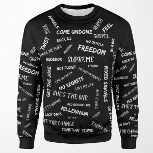 Robbie Williams Song Titles Black All-over-print Unisex Sweatshirt