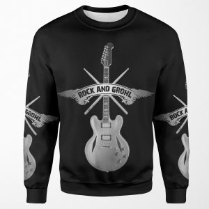 Rock And Grohl Awesome Drumstick And Guitar Original Design All-over-print Unisex Sweatshirt