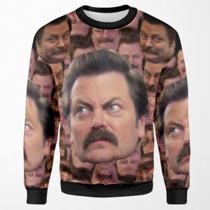 Ron Swanson Head Print All-over-print Unisex Sweatshirt