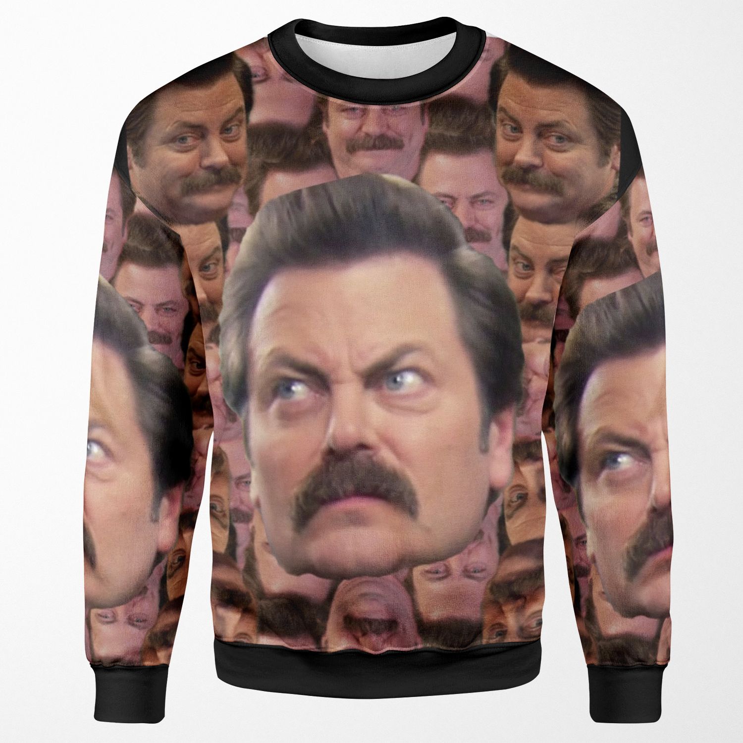 Ron Swanson Head Print All-over-print Unisex Sweatshirt