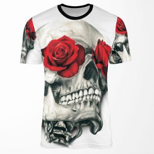 Rose Eye Skull All-over-print T-shirt