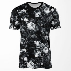 Roses Black And White All-over-print T-shirt