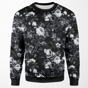 Roses Black And White All-over-print Unisex Sweatshirt